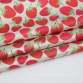 For Women Dress Design Fusible 100 Poly Printed Fabric New Strawberry Patterns Red Woven 100% POLY,100% Polyester Plain 100g/m2